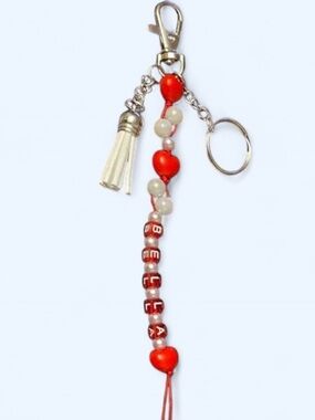 Keychain beaded purse charm with personalized Name